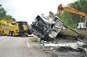 LKW umgestuerzt A 1 Rich Saarbruecken P206